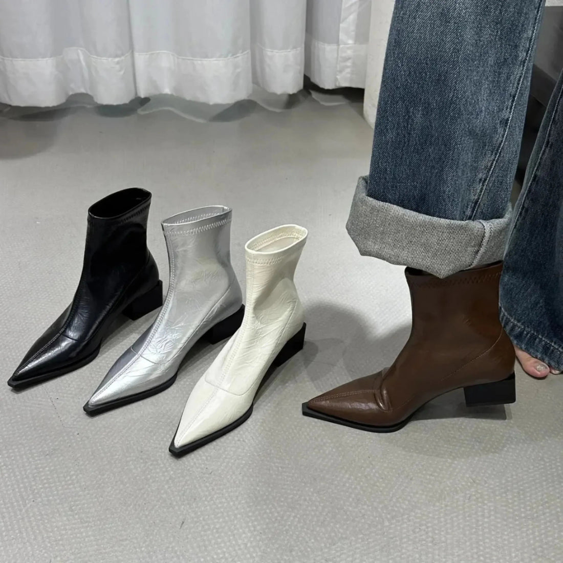 Bottines Femme – Bout Pointu, Élégantes