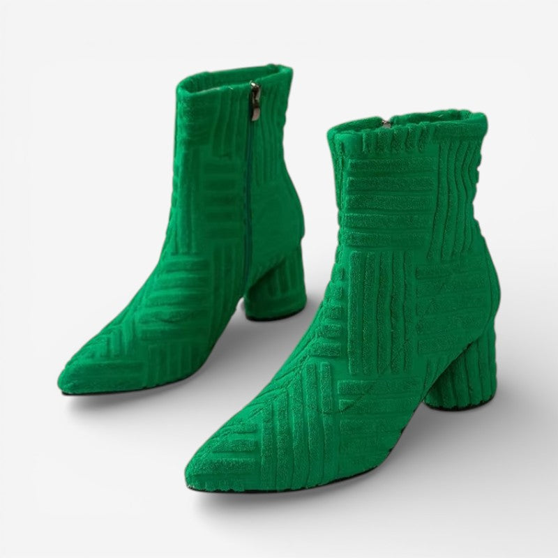 Bottines Chaussette Femme – Bout Pointu, Talon Bloc
