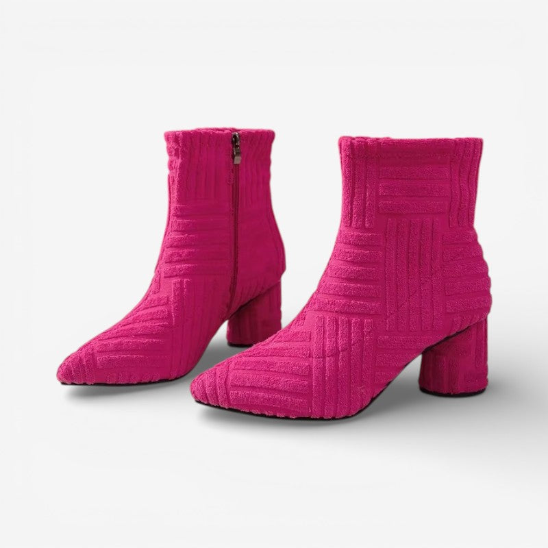 Bottines Chaussette Femme – Bout Pointu, Talon Bloc