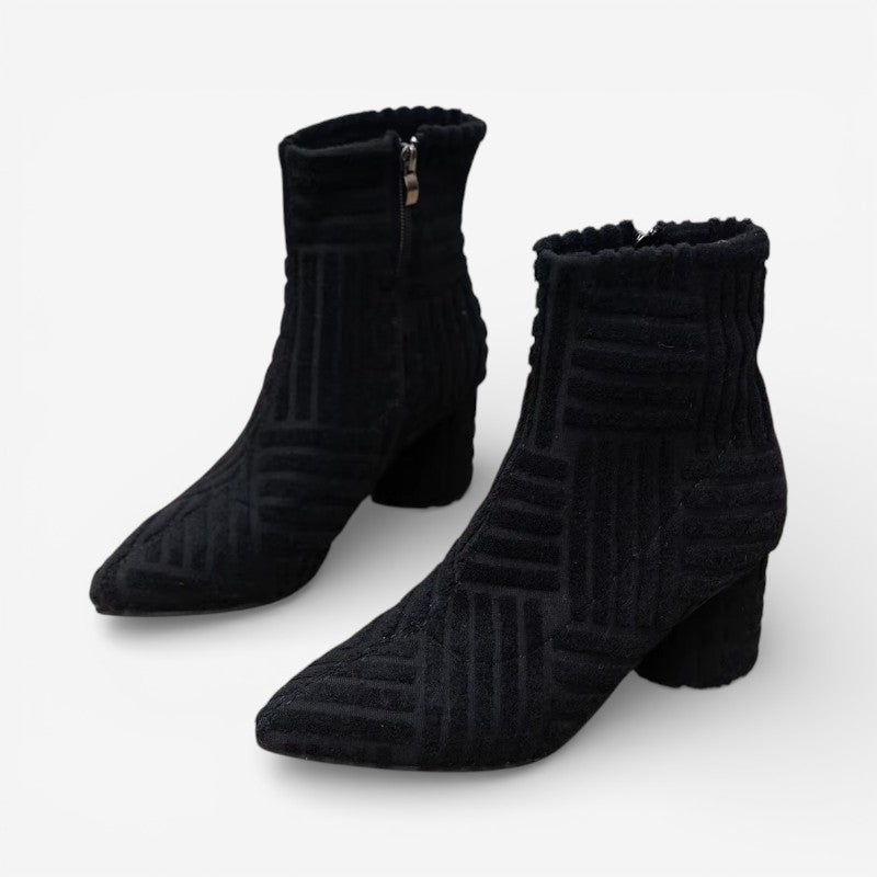 Bottines Chaussette Femme – Bout Pointu, Talon Bloc