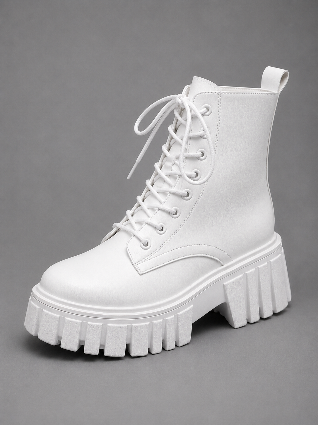 Bottines Femme – Combat Aspect Cuir, Talon Bloc