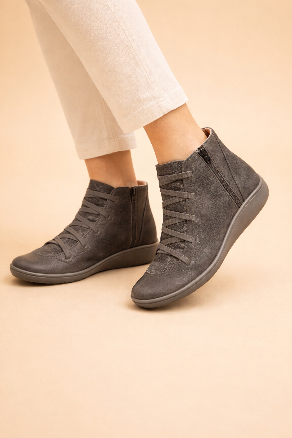Bottines Femme Confort – Semelle Souple, Zip