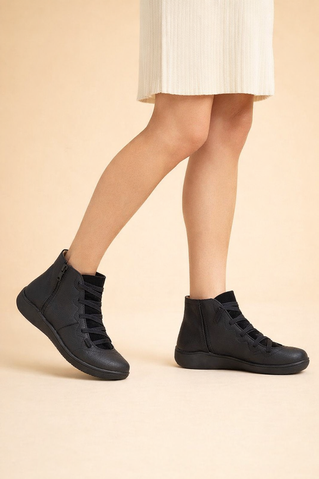 Bottines Femme Confort – Semelle Souple, Zip