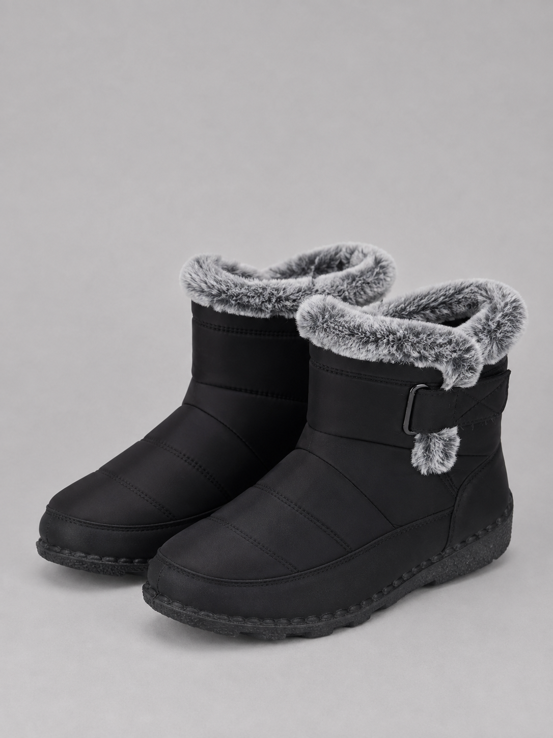 Bottines Femme – Doublées Fausse Fourrure, Talon Bloc