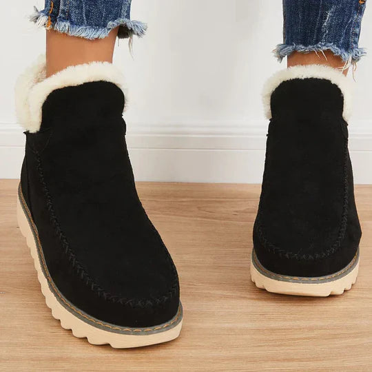 Bottines Femme Fourrées – À Enfiler, Semelle Crantée