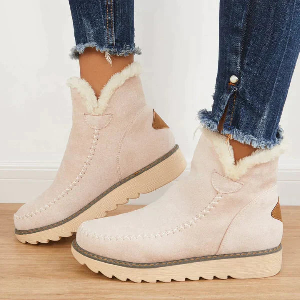 Bottines Femme Fourrées – À Enfiler, Semelle Crantée