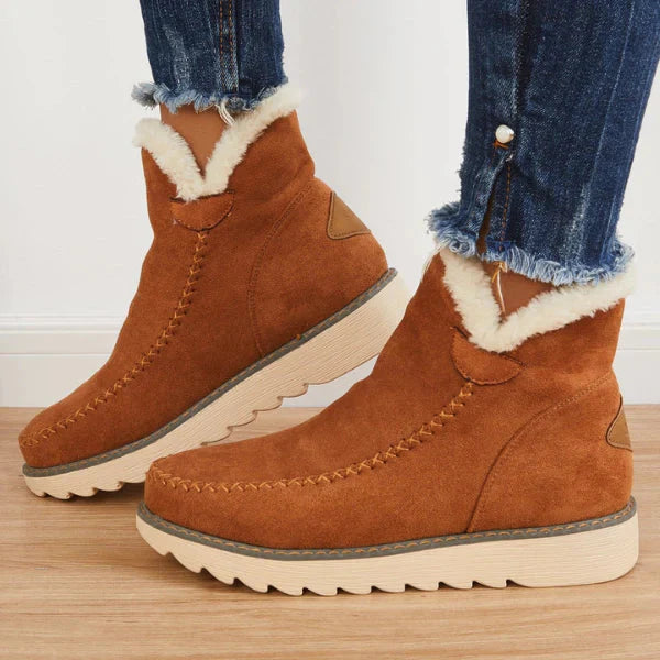 Bottines Femme Fourrées – À Enfiler, Semelle Crantée