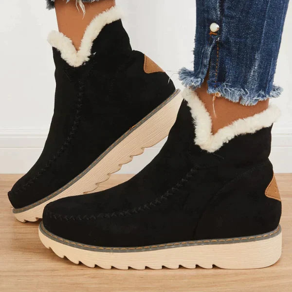 Bottines Femme Fourrées – À Enfiler, Semelle Crantée