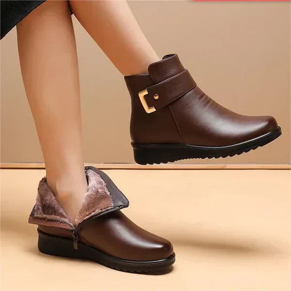 Bottines Femme Fourrées – Boucle et Zip, Semelle Confort