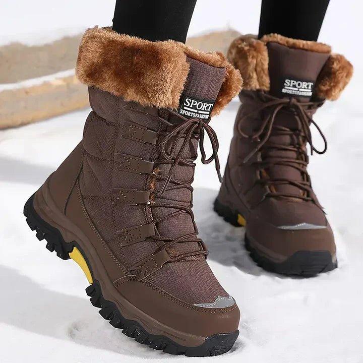 Bottines Femme – Fourrées Lacets Crantée, Talon Bloc