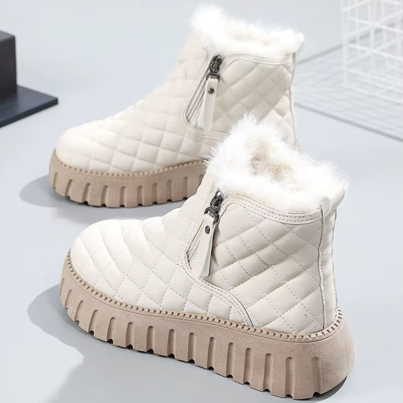 Bottines Fourrées Femme – Matelassées, Zip Latéral