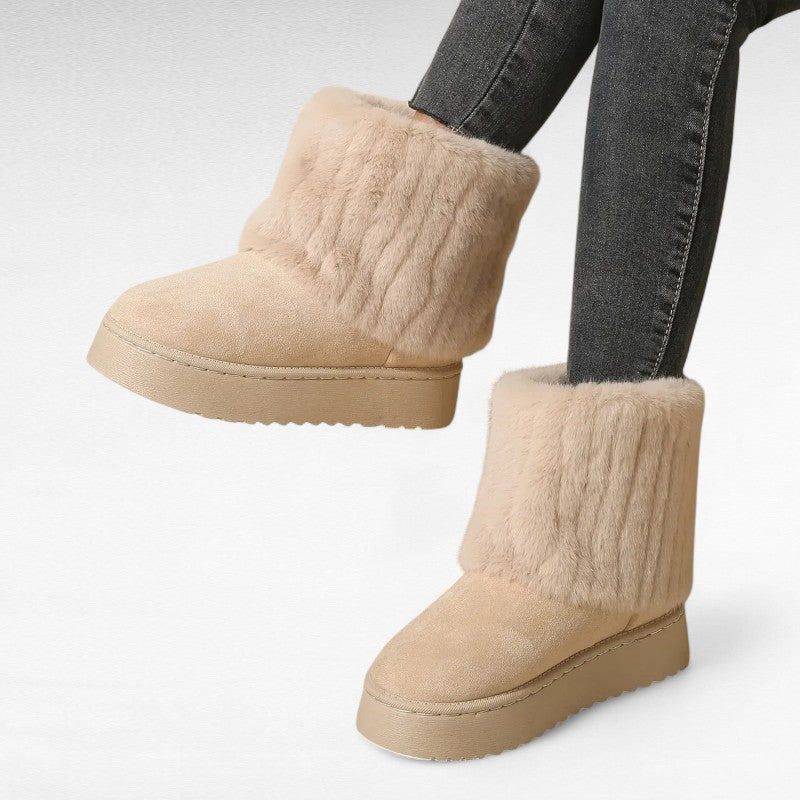 Bottines Fourrées Femme – À Enfiler, Semelle Antidérapante