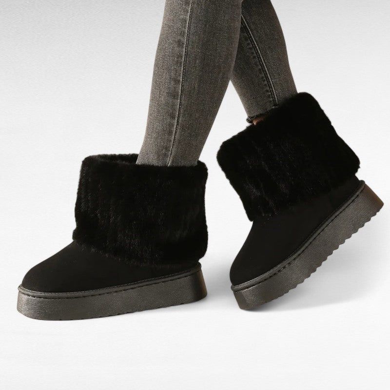 Bottines Fourrées Femme – À Enfiler, Semelle Antidérapante