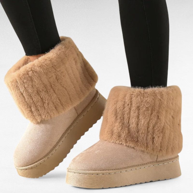 Bottines Fourrées Femme – À Enfiler, Semelle Antidérapante