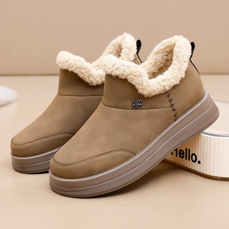 Bottines Fourrées Femme – À Enfiler, Semelle Plateforme