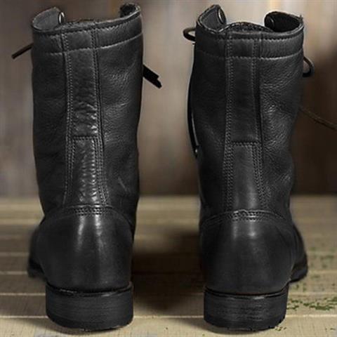 Bottines Femme – Lacets Aspect Cuir Talon Bloc Revers, Fermeture Éclair
