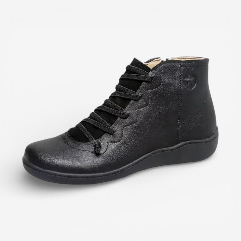 Bottines à Lacets Femme – Semelle Confort, Bout Rond