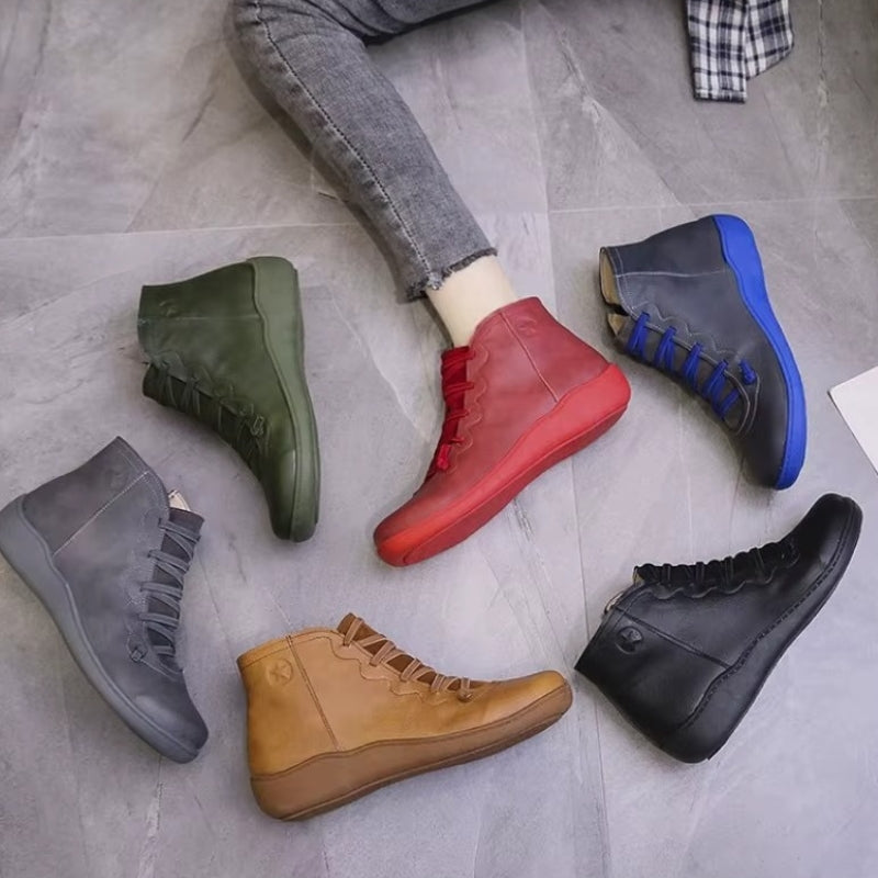 Bottines à Lacets Femme – Semelle Confort, Bout Rond