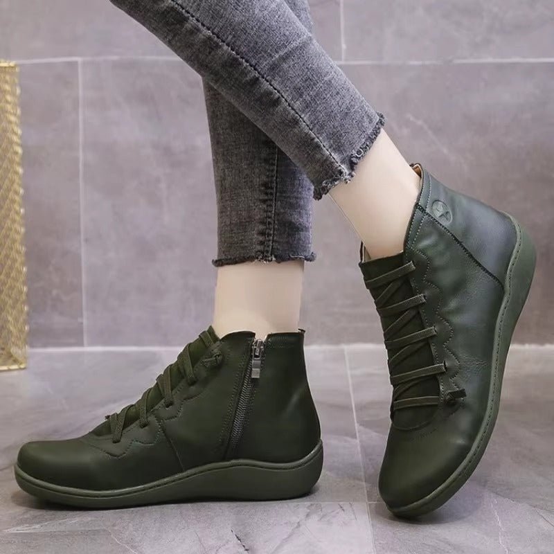 Bottines à Lacets Femme – Semelle Confort, Bout Rond