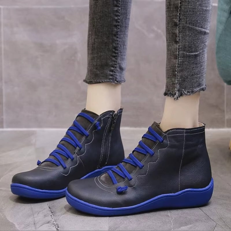 Bottines à Lacets Femme – Semelle Confort, Bout Rond