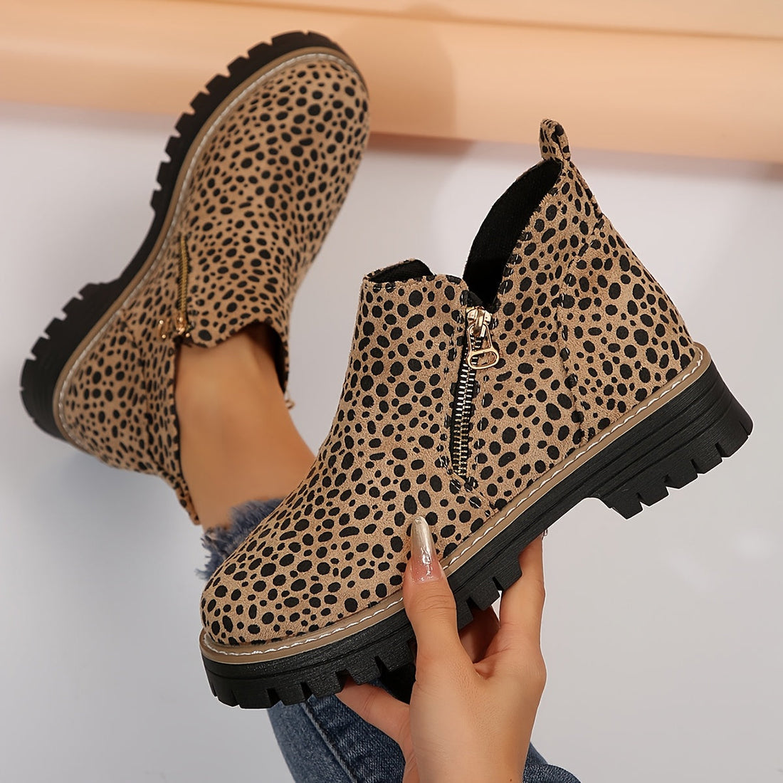 Bottines Femme – Orthopédiques Zippées Antidérapantes, Talon Bloc