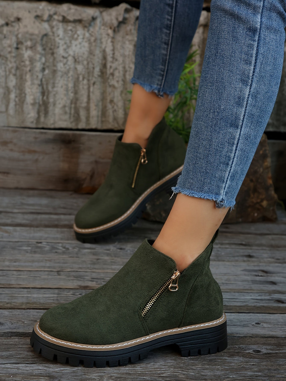 Bottines Femme – Orthopédiques Zippées Antidérapantes, Talon Bloc
