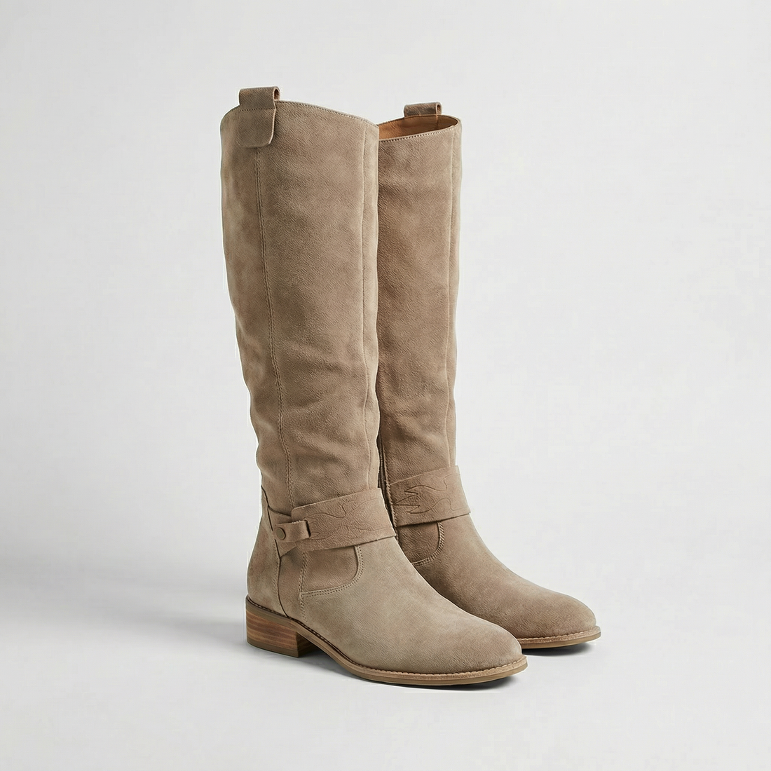 Bottines Femme – Souples Effet Daim, Talon Bloc