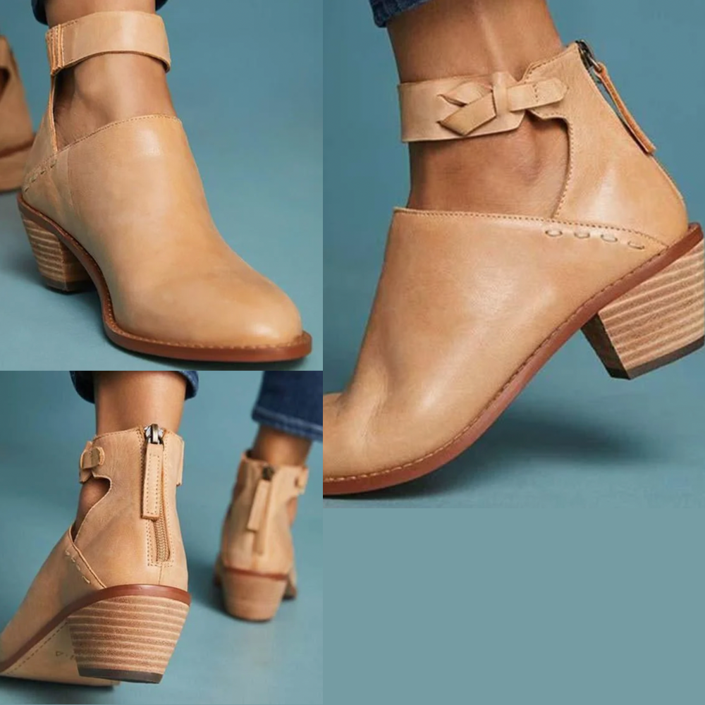 Bottines Femme à Talon Bloc – Confort, Bout Rond