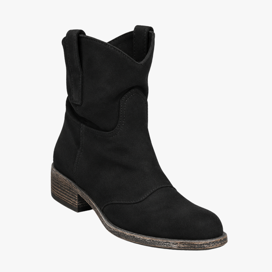 Bottines Femme – Talon Bloc Rembourrée Zippées Effet Daim, Fermeture Éclair