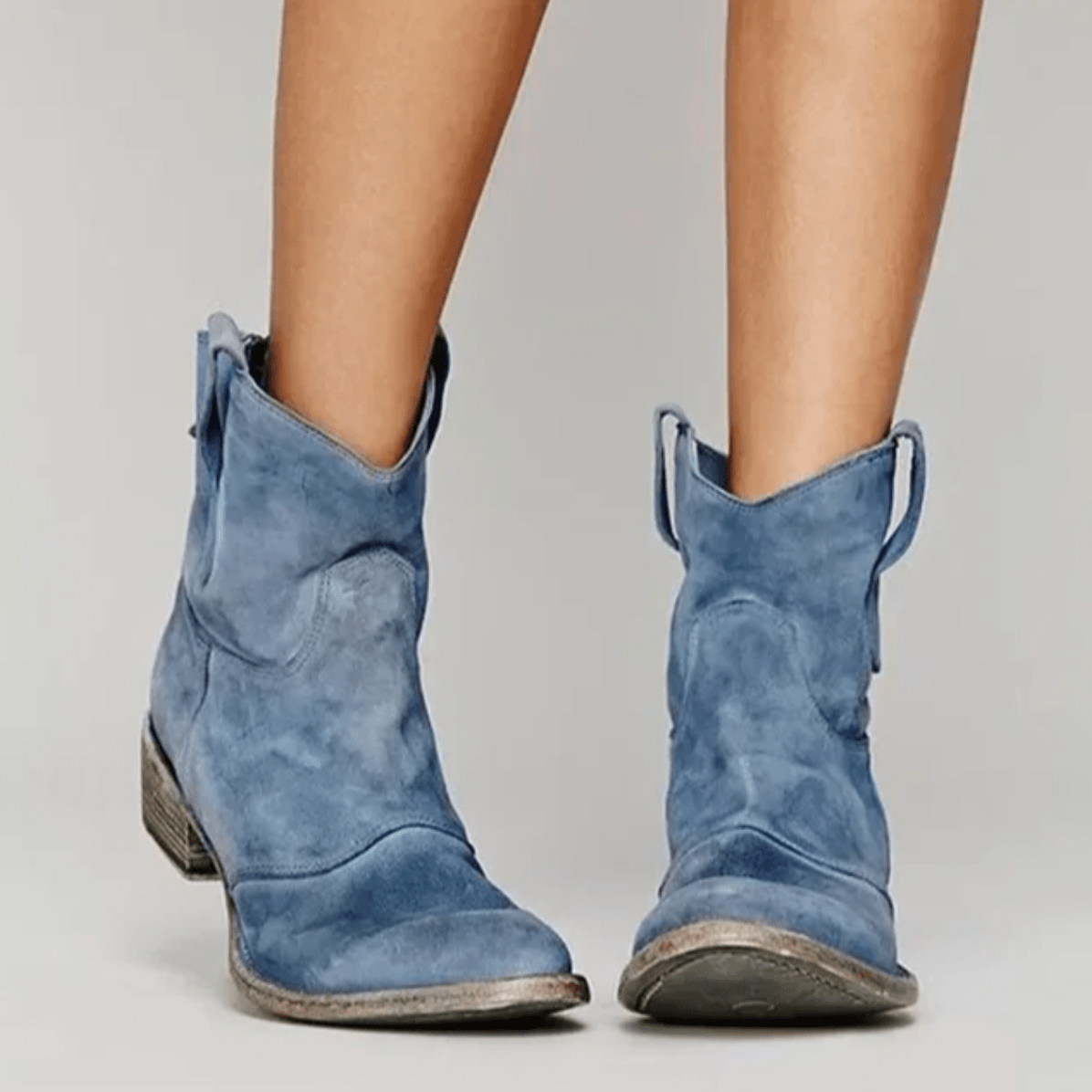 Bottines Femme – Talon Bloc Rembourrée Zippées Effet Daim, Fermeture Éclair
