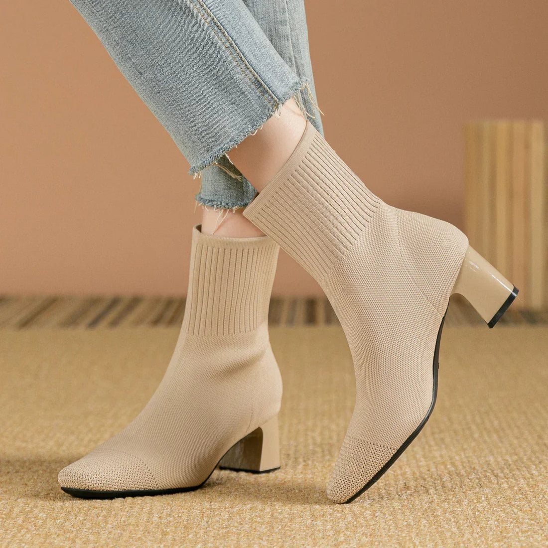 Bottines Femme – Tricotées Élégantes, Confortables