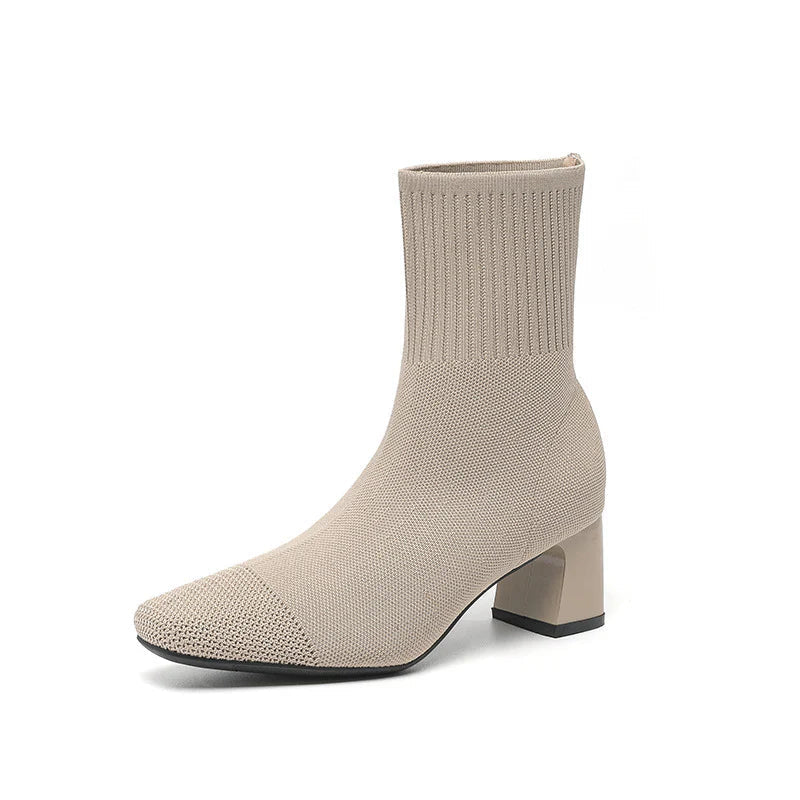Bottines Femme – Tricotées Élégantes, Confortables