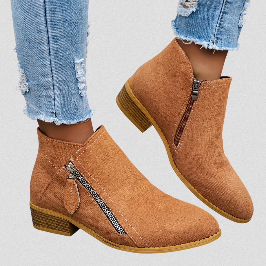 Bottines Femme – Zippées, Talon Bloc