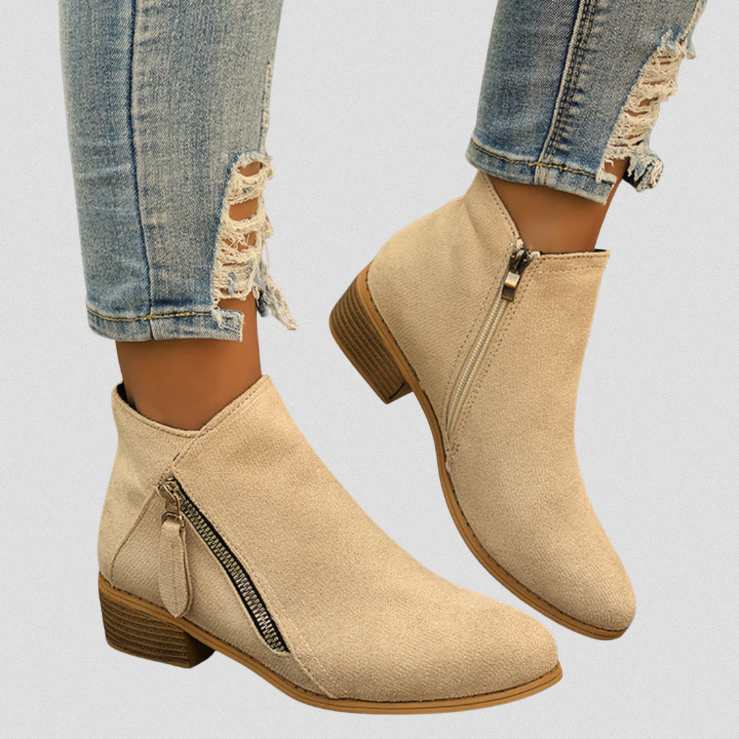 Bottines Femme – Zippées, Talon Bloc
