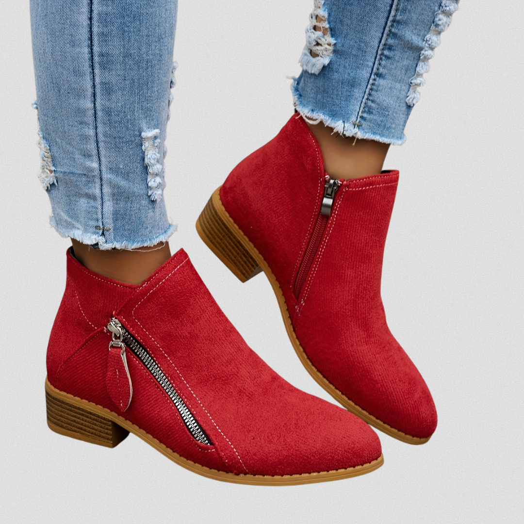 Bottines Femme – Zippées, Talon Bloc