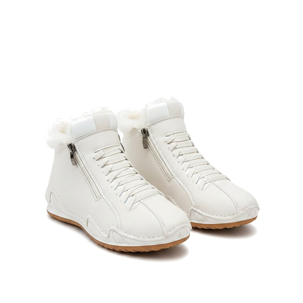 Bottines fourrées femme à lacets et zip latéral - Colette