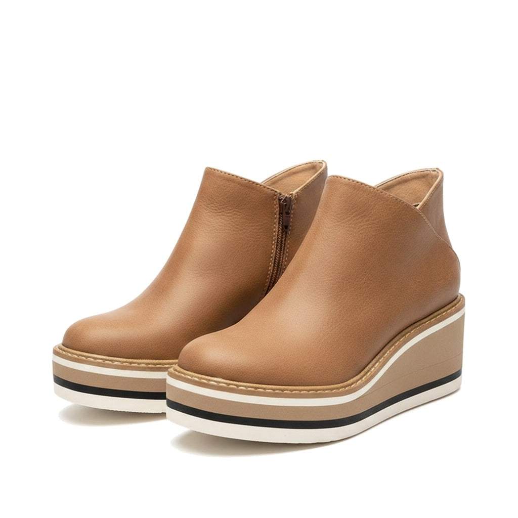 Sylvie | Bottines femme à plateforme compensée et zip latéral