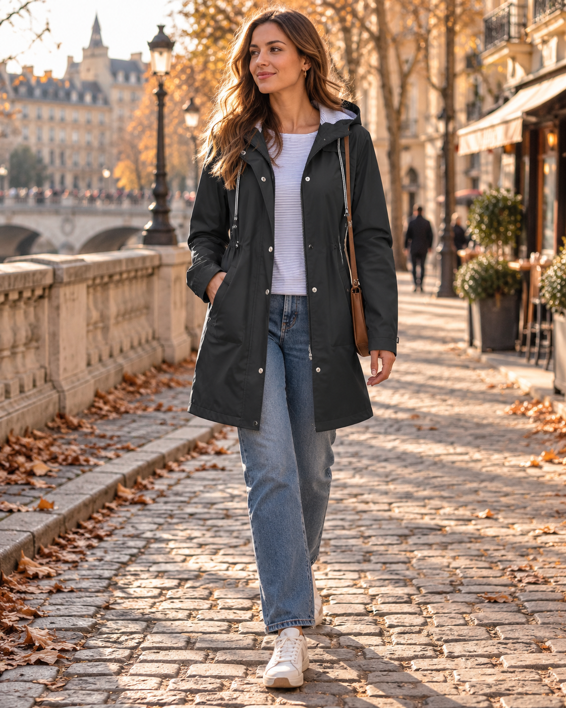 Imperméable Femme – Capuche, Taille Ajustable
