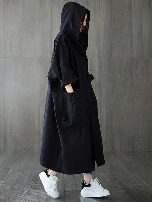 Imperméable Femme – Long Oversize, Capuche Poches