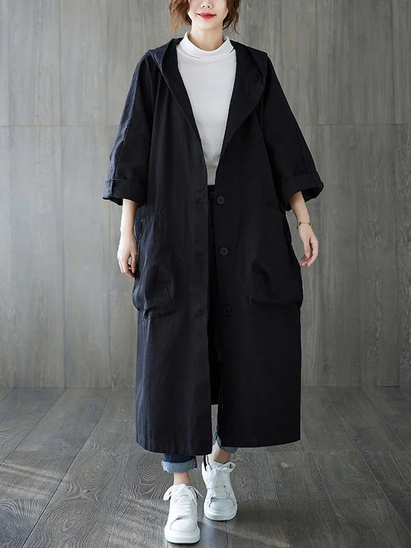 Imperméable Femme – Long Oversize, Capuche Poches