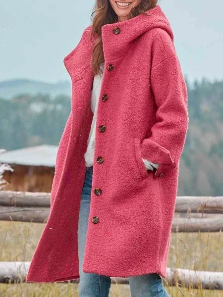 Manteau Femme – Aspect Lainage, Coupe Longue