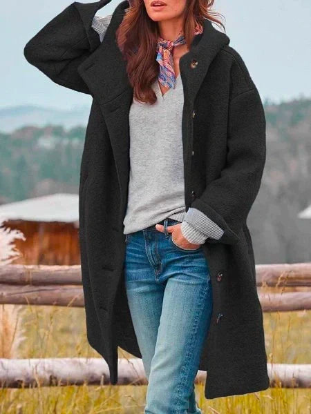 Manteau Femme – Aspect Lainage, Coupe Longue