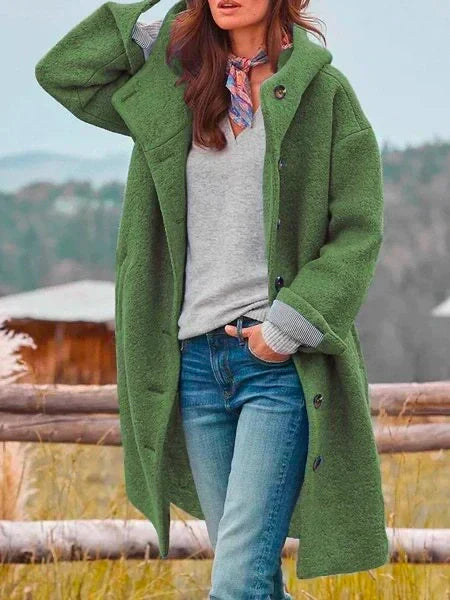 Manteau Femme – Aspect Lainage, Coupe Longue