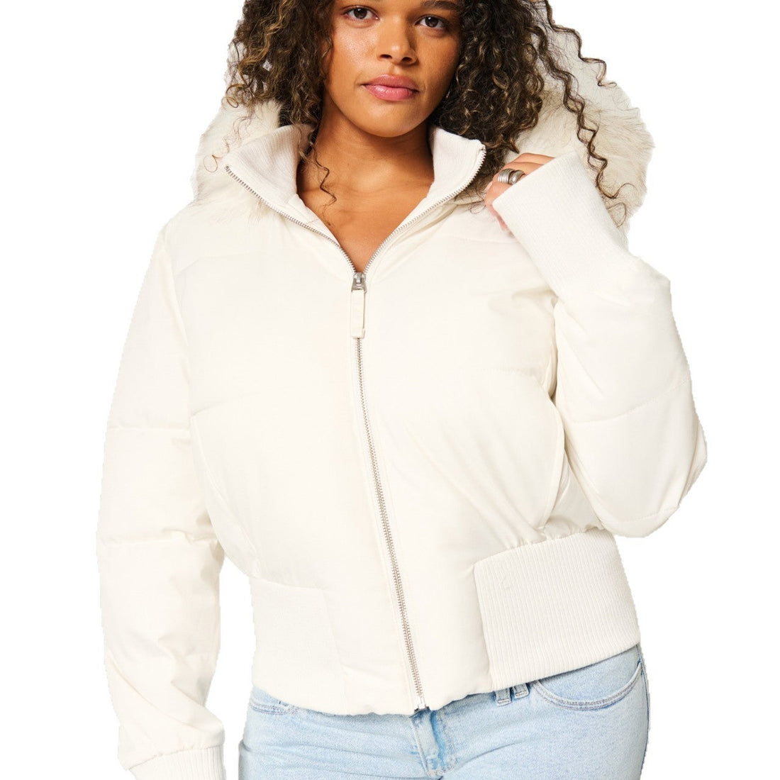 Manteau Femme – Capuche Amovible, Col Fourrure