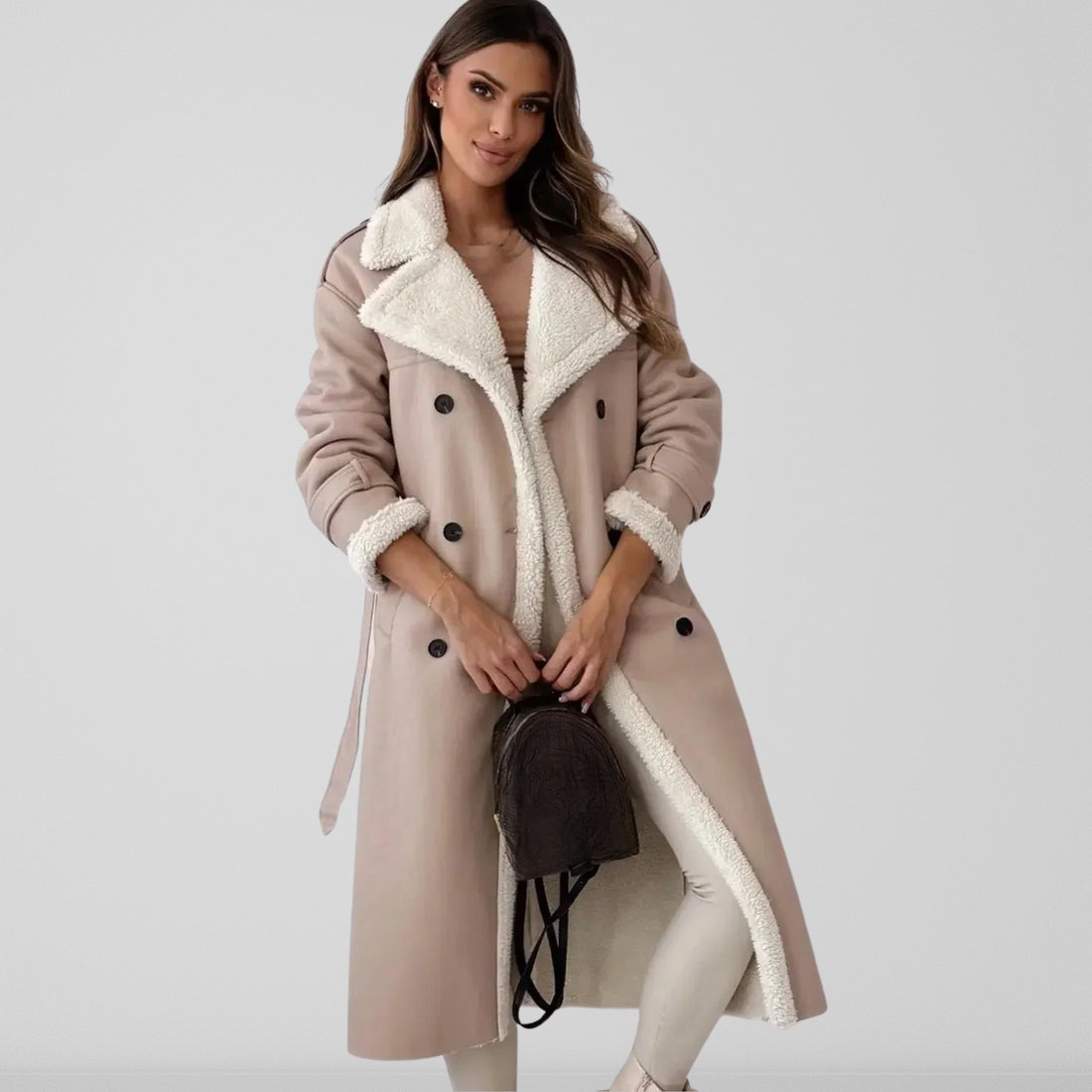 Manteau Femme – Coupe Longue, Boutonné