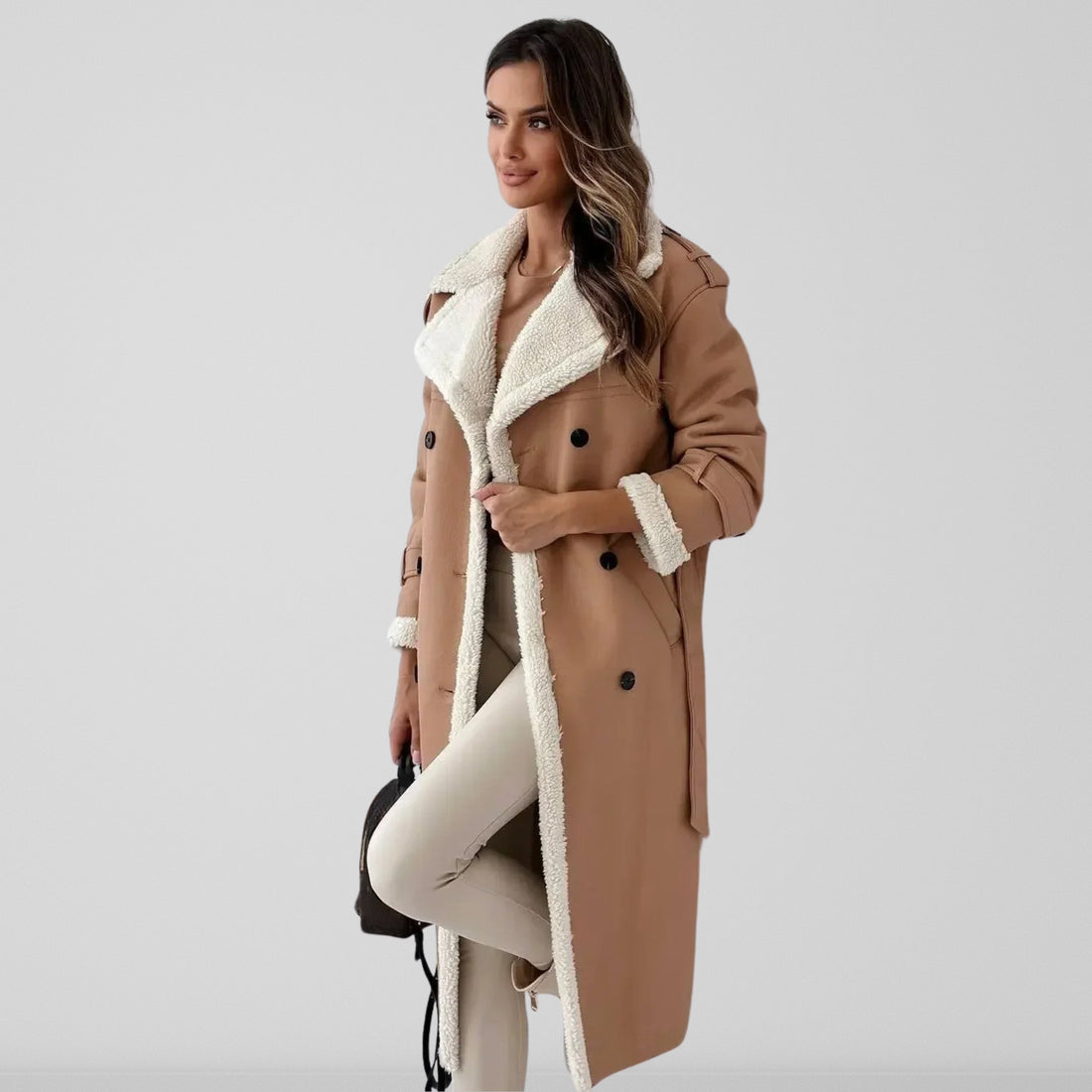 Manteau Femme – Coupe Longue, Boutonné
