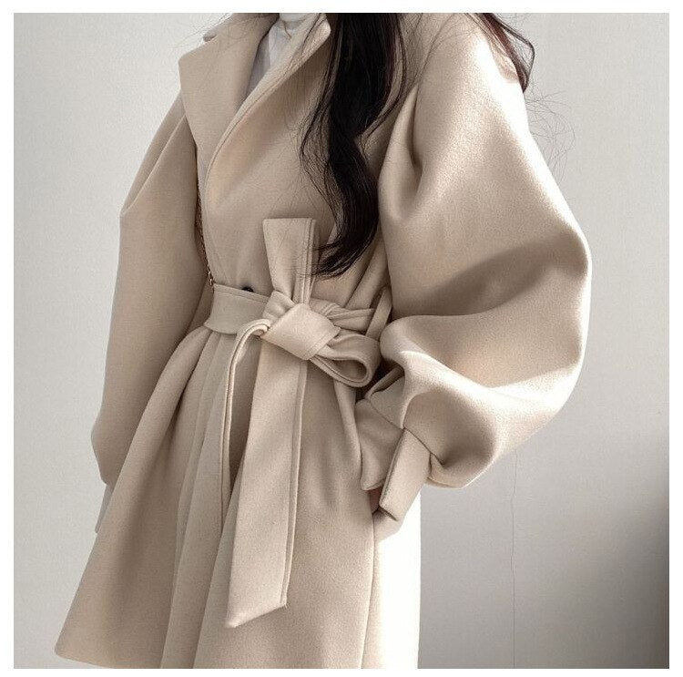 Manteau Femme – Coupe Longue, Boutonné