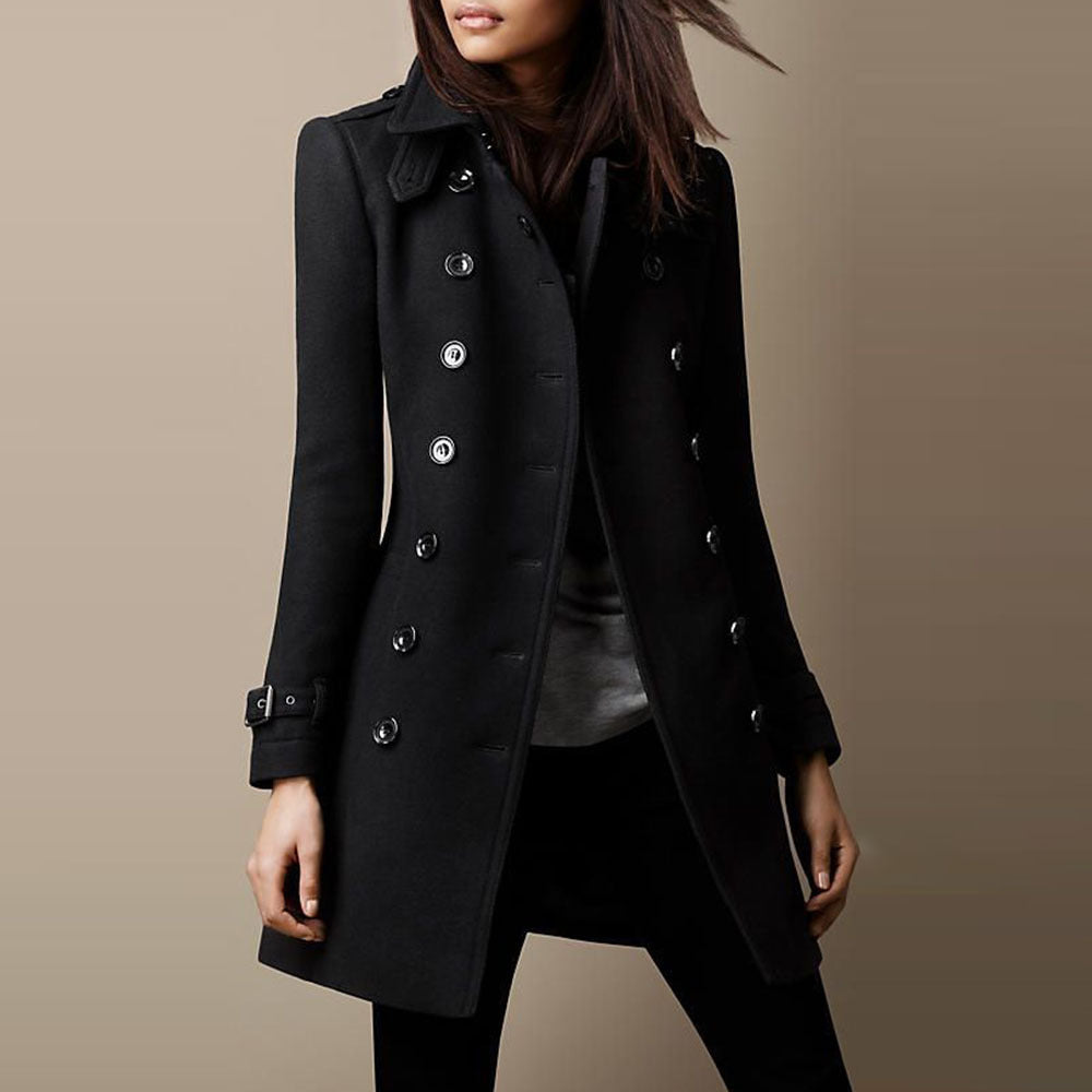 Manteau Femme – Double Boutonnage, Intemporel
