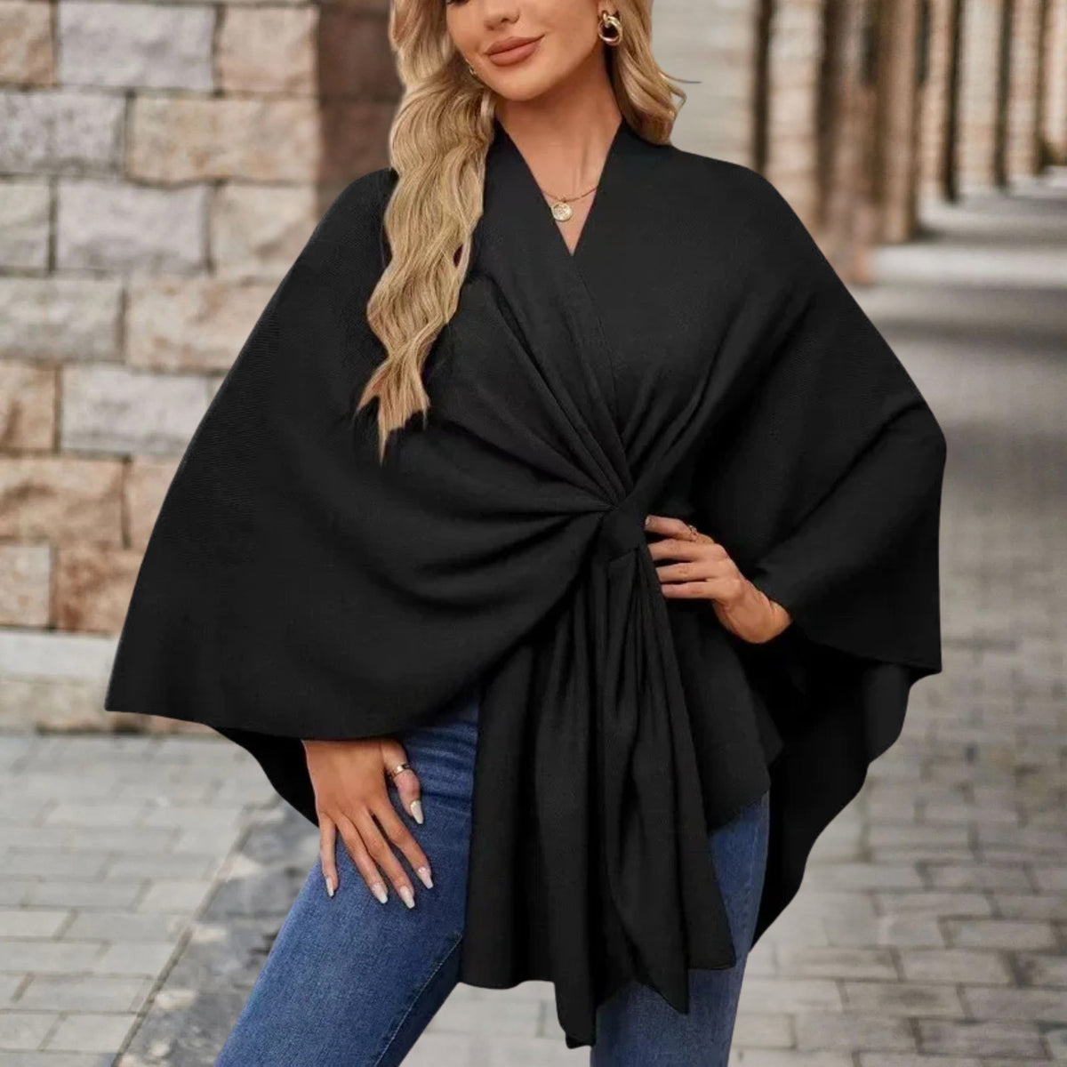 Poncho Femme – Maille Douce, Coupe Enveloppante