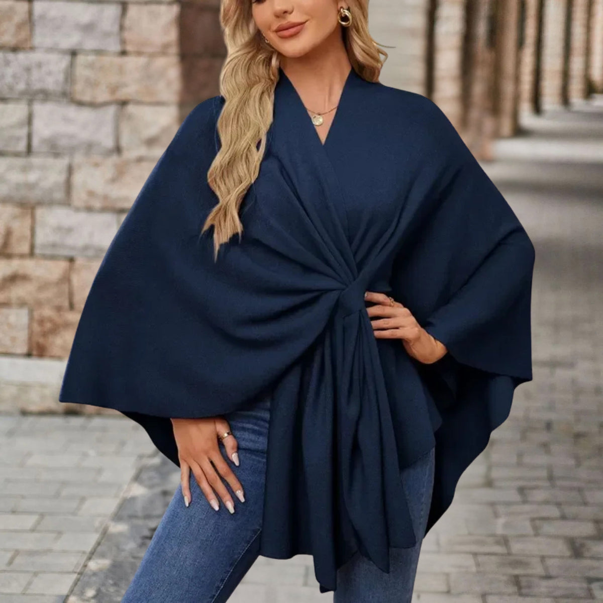 Poncho Femme – Maille Douce, Coupe Enveloppante